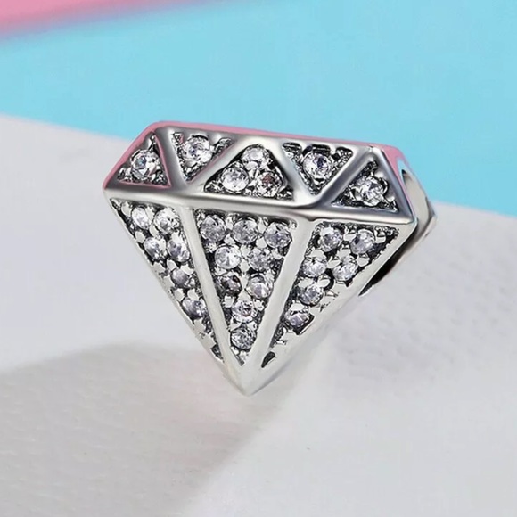 Jewelry - NEW•Silver “Diamond” DIY charm